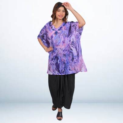 Emblished Kaftan with Dhoti skirt