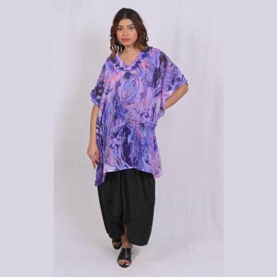 Emblished Kaftan with Dhoti skirt