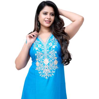 Embroidery Dress Turquoise