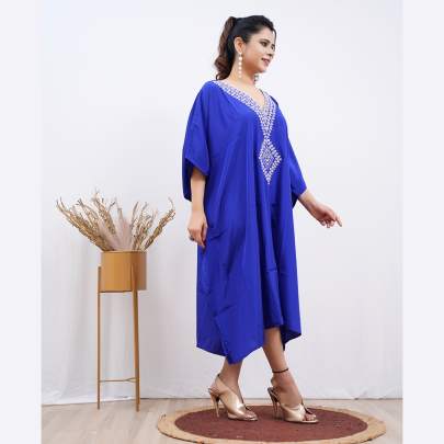 Embroidery Kaftan  Blue