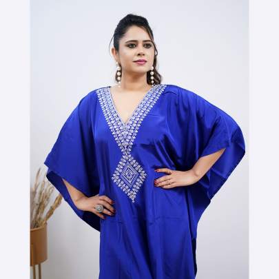 Embroidery Kaftan  Blue