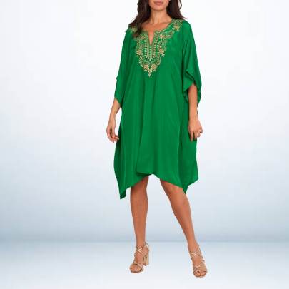 Embroidery Kaftan  Green