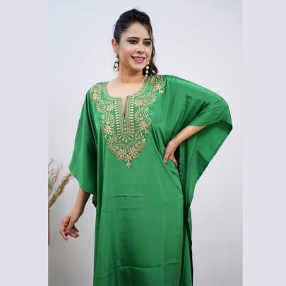 Embroidery Kaftan  Green