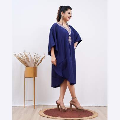 Embroidery Kaftan  Navy Blue