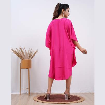 Embroidery Kaftan  Rani Pink