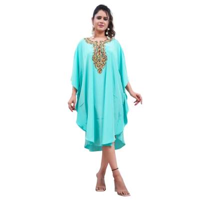 Embroidery Kaftan   Sea Green