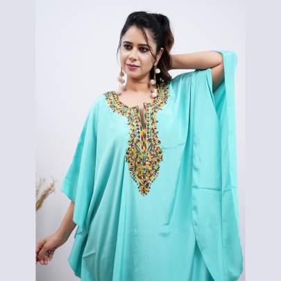 Embroidery Kaftan   Sea Green