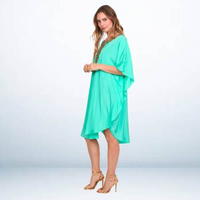 Embroidery Kaftan   Sea Green
