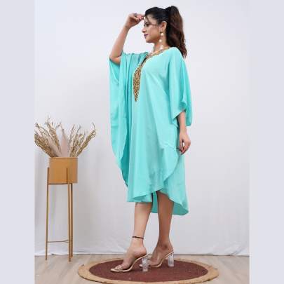 Embroidery Kaftan   Sea Green
