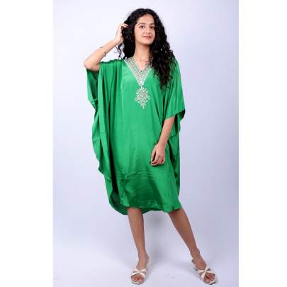 Emerald Mist Embroidered Kaftan 
