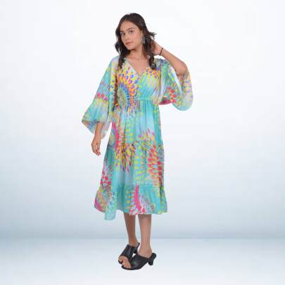 Fashionable Printed Flared Tube dress