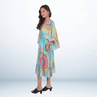 Fashionable Printed Flared Tube dress