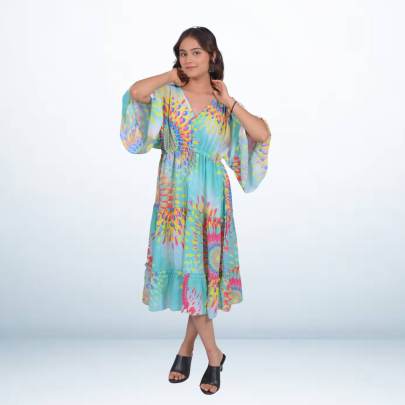 Fashionable Printed Flared Tube dress