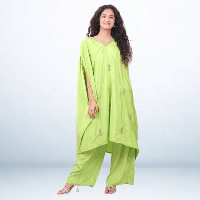 Festive Embellished Kaftan Pant Set