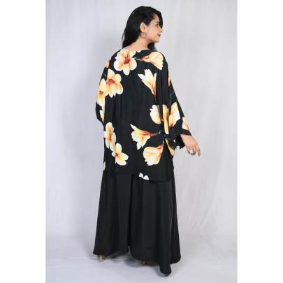 Floral Print Kaftan with Palazzo Set