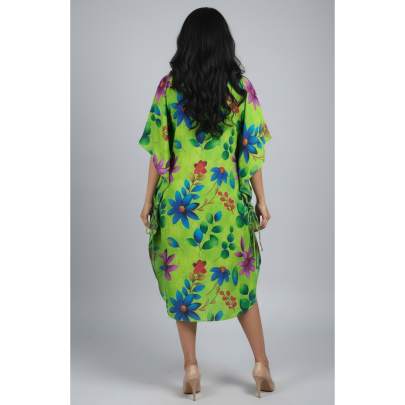 Floral Print Short Kaftan for Women | Adjustable Side Strings