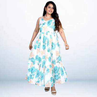 Floral Print Summer Maxi Dress