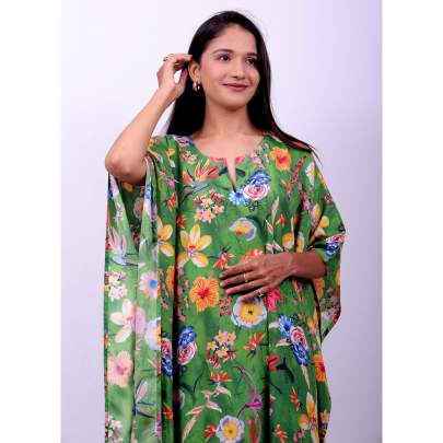 Floral Printed Long Kaftan