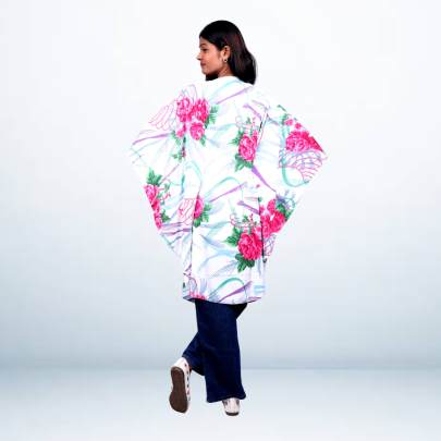 Floral Printed Short Kaftan Tunic for Women