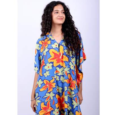 Floral Printed Short Kaftan