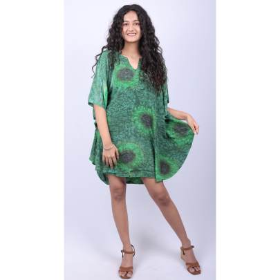 Forest Burst Tie Dye Kaftan Tunic