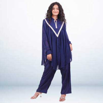 Georgette Designer Kaftan with Pant     Boutique Exclusive