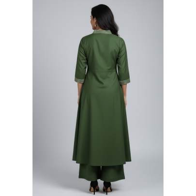 Green Anarkali Kurti Pant Set