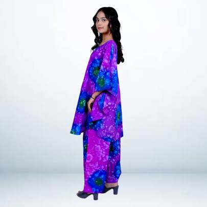 Spray Tie Dye Print kaftan and pant Cord set