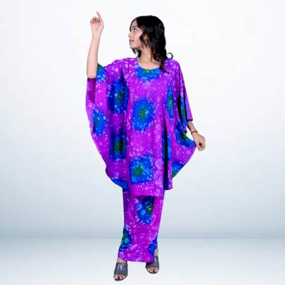Spray Tie Dye Print kaftan and pant Cord set