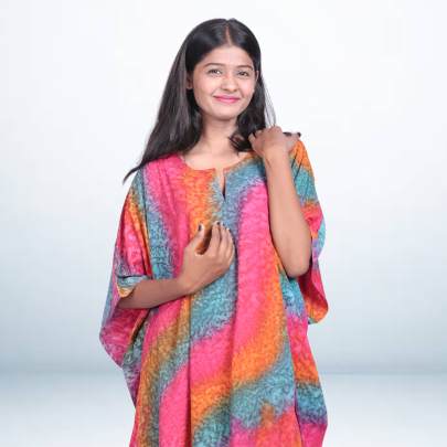 Hand Spray Printed Kaftan for Women