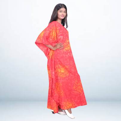 Hand Spray Printed Long Kaftan for Women