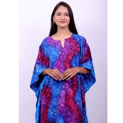 Hand Tie Dye Printed Long Kaftan