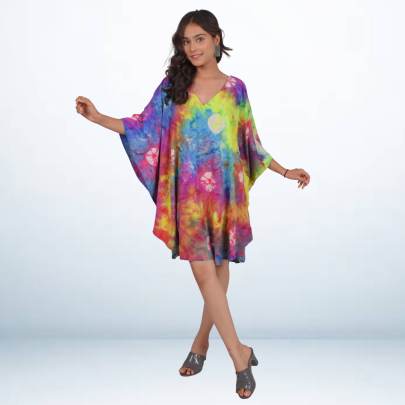Hand Tie Dye Printed Short kaftan