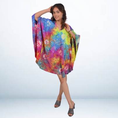 Hand Tie Dye Printed Short kaftan