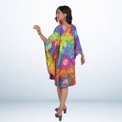 Hand Tie Dye Printed Short kaftan