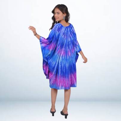 Hand Tie Dye Printed Short Kaftan Top
