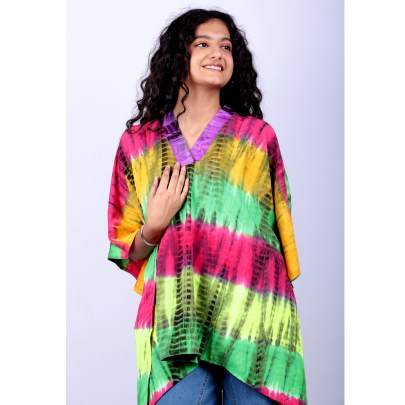 High Low MultiColor Short Kaftan Tunic