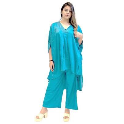 High Low style Muslin Cotton Kaftan Pant Set