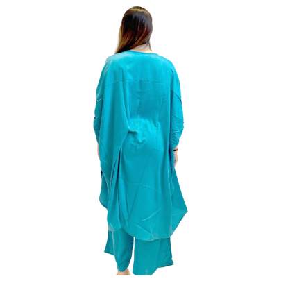 High Low style Muslin Cotton Kaftan Pant Set