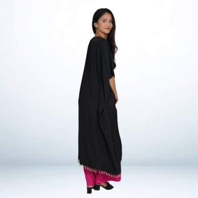 Hot Black Kaftan with Embroidery with contrast matching Pant