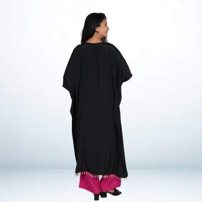 Hot Black Kaftan with Embroidery with contrast matching Pant