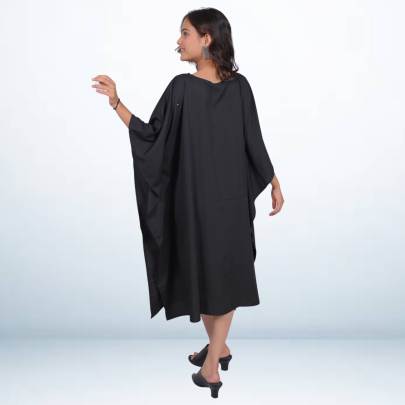 Hot Black Solid black Beach Kaftan Caftan