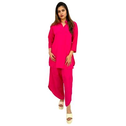 Hot Pink Top Pant Co ord Set