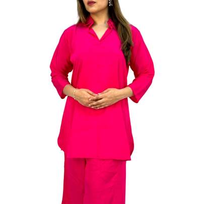 Hot Pink Top Pant Co ord Set