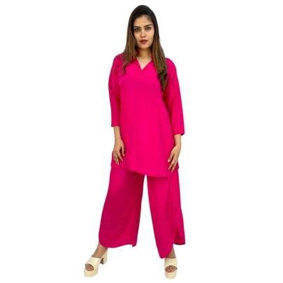 Hot Pink Top Pant Co ord Set