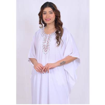 Ivory Embellished Kaftan Pant Set