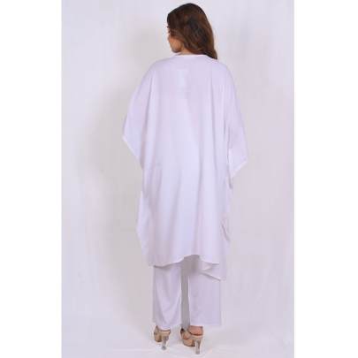 Ivory Embellished Kaftan Pant Set