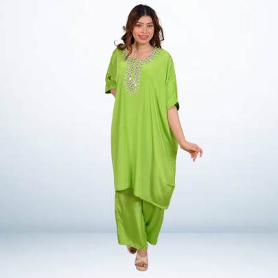 Jade Embellished Kaftan Pant Set 