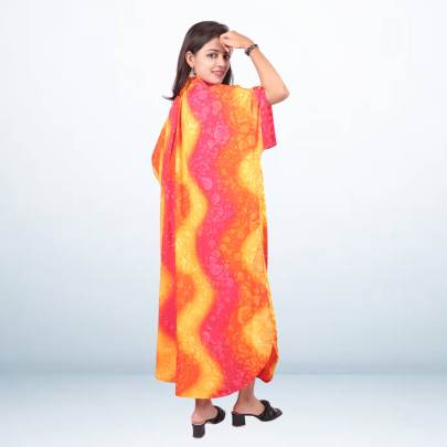 Laheriya Design Hand Spray Printed Long Kaftan