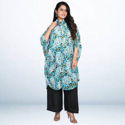 Leaf Print Kaftan with Pants